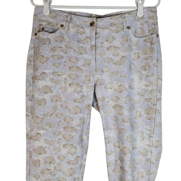 J. McLaughlin Snakeskin Print Mid-rise Lexi Slim Jeans Periwinkle Tan Size 8 - Picture 2 of 12